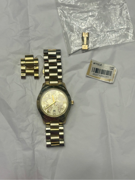 Michael Kors Gold Crystal World Dial Bracelet Watch